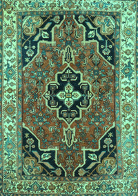 Oriental Turquoise Traditional Rug, tr4651turq