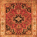 Serging Thickness of Oriental Orange Traditional Rug, tr4651org