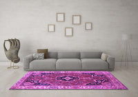 Machine Washable Oriental Purple Traditional Rug, wshtr4651pur