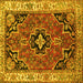 Square Oriental Yellow Traditional Rug, tr4651yw