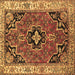 Square Oriental Brown Traditional Rug, tr4651brn