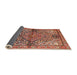 Sideview of Traditional Sunrise Orange Medallion Rug, tr4652