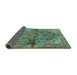 Sideview of Medallion Turquoise Traditional Rug, tr4652turq