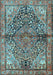 Medallion Light Blue Traditional Rug, tr4652lblu