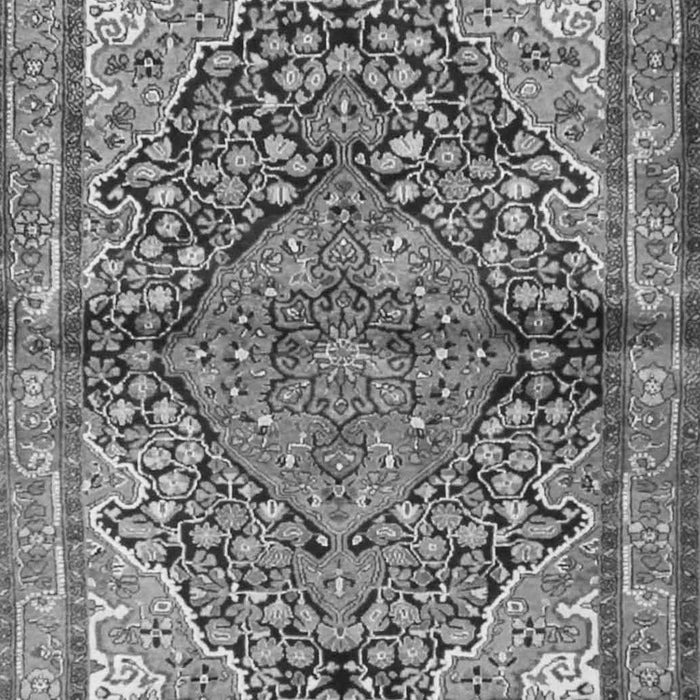 Serging Thickness of Machine Washable Medallion Gray Traditional Rug, wshtr4652gry