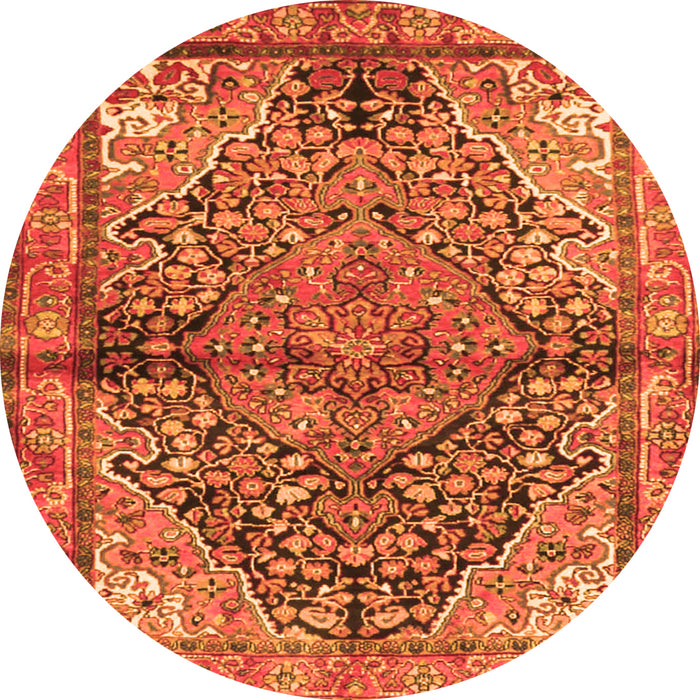 Machine Washable Medallion Orange Traditional Area Rugs, wshtr4652org
