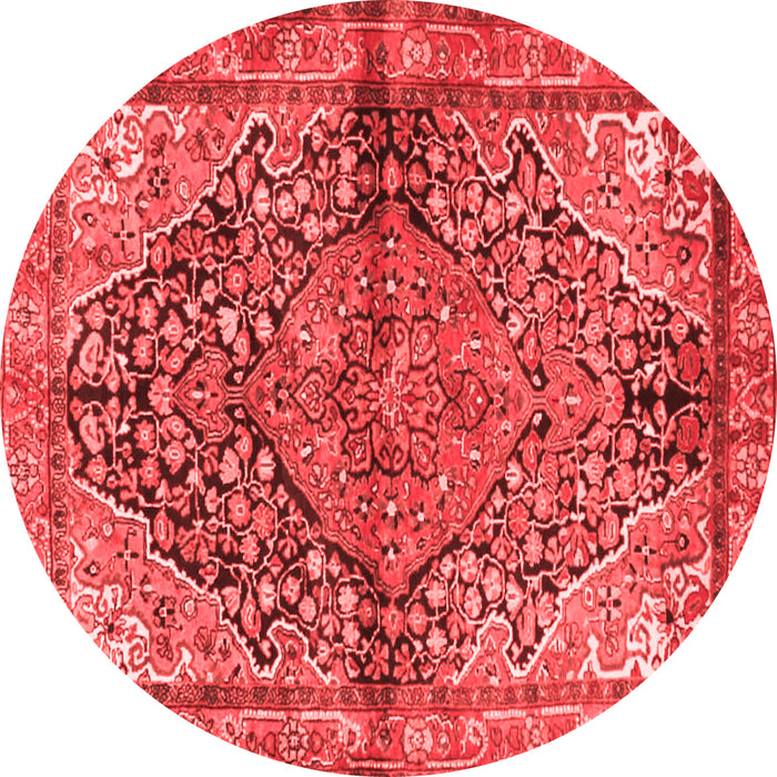 Machine Washable Medallion Red Traditional Rug, wshtr4652red