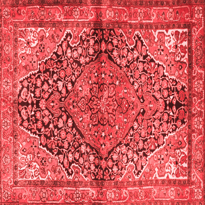 Machine Washable Medallion Red Traditional Rug, wshtr4652red