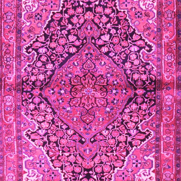Machine Washable Medallion Pink Traditional Rug, wshtr4652pnk