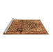 Sideview of Machine Washable Medallion Brown Traditional Rug, wshtr4652brn