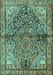 Medallion Turquoise Traditional Rug, tr4652turq