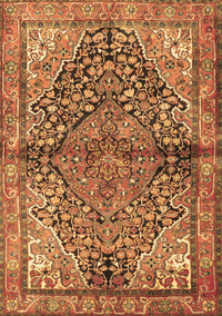 Medallion Brown Traditional Rug, tr4652brn