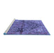 Sideview of Machine Washable Medallion Blue Traditional Rug, wshtr4652blu