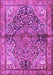 Machine Washable Medallion Purple Traditional Area Rugs, wshtr4652pur