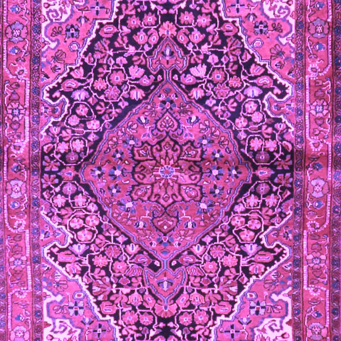 Machine Washable Medallion Purple Traditional Area Rugs, wshtr4652pur