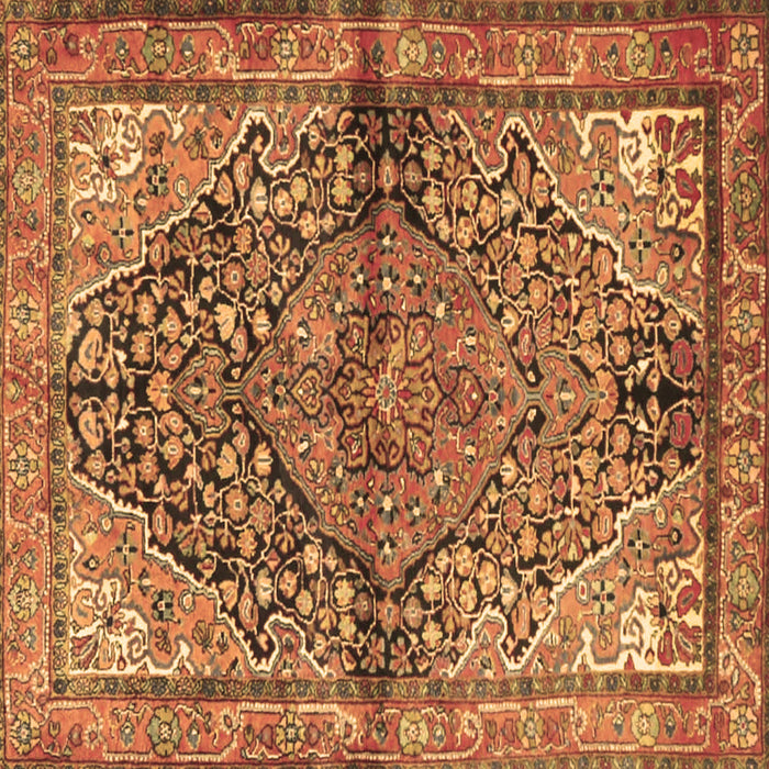 Square Machine Washable Medallion Brown Traditional Rug, wshtr4652brn