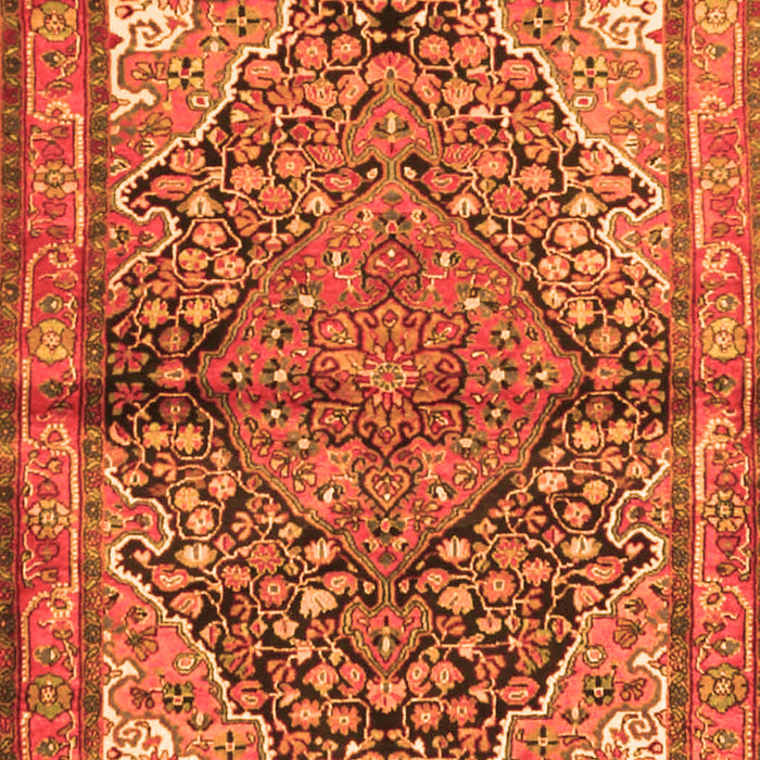 Serging Thickness of Machine Washable Medallion Orange Traditional Area Rugs, wshtr4652org