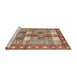 Sideview of Machine Washable Traditional Chestnut Red Rug, wshtr4653