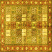 Square Machine Washable Persian Yellow Traditional Rug, wshtr4653yw