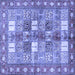 Square Persian Blue Traditional Rug, tr4653blu