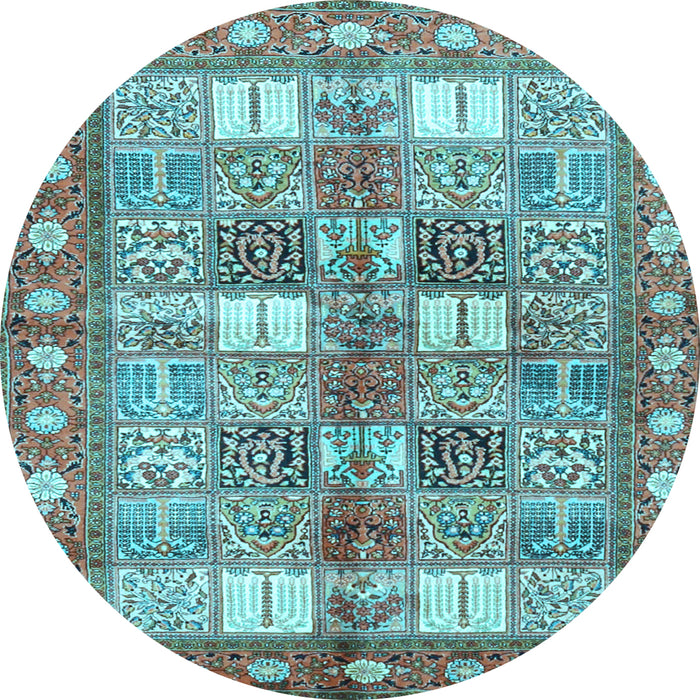 Round Persian Light Blue Traditional Rug, tr4653lblu