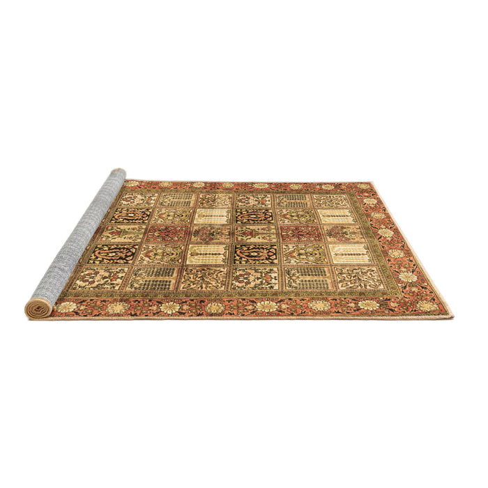 Sideview of Machine Washable Persian Brown Traditional Rug, wshtr4653brn