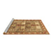 Sideview of Machine Washable Persian Brown Traditional Rug, wshtr4653brn