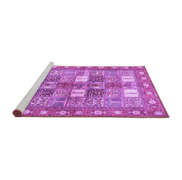 Sideview of Machine Washable Persian Purple Traditional Area Rugs, wshtr4653pur