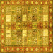 Square Persian Yellow Traditional Rug, tr4653yw