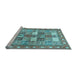 Sideview of Machine Washable Persian Light Blue Traditional Rug, wshtr4653lblu