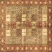 Square Persian Brown Traditional Rug, tr4653brn