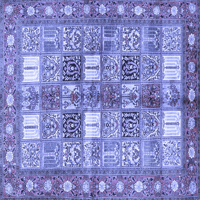 Square Machine Washable Persian Blue Traditional Rug, wshtr4653blu