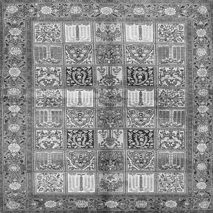 Round Machine Washable Persian Gray Traditional Rug, wshtr4653gry