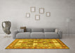 Machine Washable Persian Yellow Traditional Rug in a Living Room, wshtr4653yw