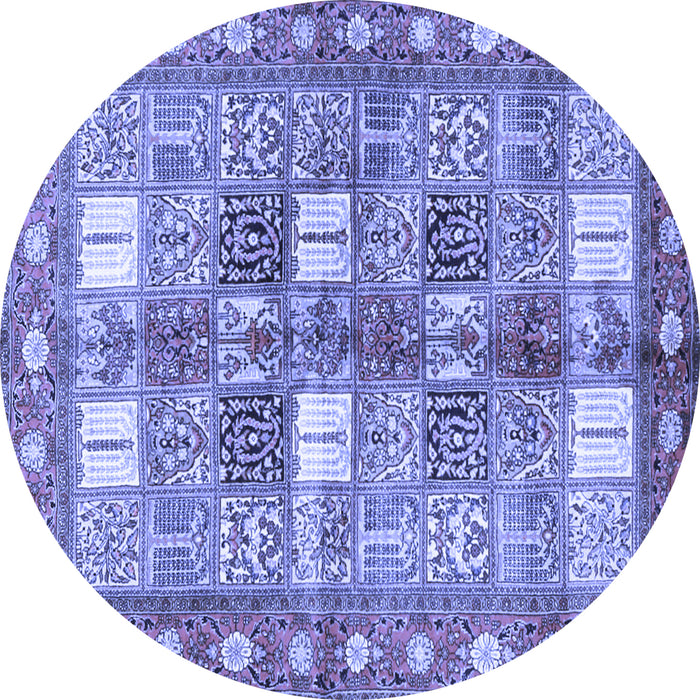 Round Persian Blue Traditional Rug, tr4653blu