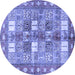 Round Persian Blue Traditional Rug, tr4653blu