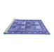 Sideview of Machine Washable Persian Blue Traditional Rug, wshtr4653blu