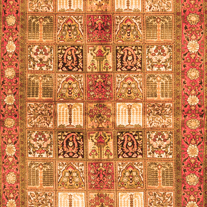Serging Thickness of Machine Washable Persian Orange Traditional Area Rugs, wshtr4653org