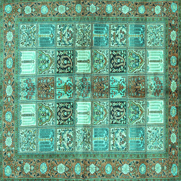 Square Persian Turquoise Traditional Rug, tr4653turq