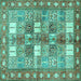 Square Persian Turquoise Traditional Rug, tr4653turq