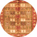 Machine Washable Persian Orange Traditional Area Rugs, wshtr4653org