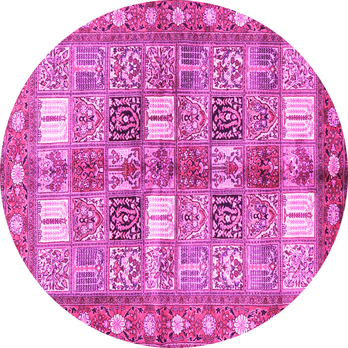 Round Persian Pink Traditional Rug, tr4653pnk