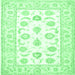 Square Oriental Emerald Green Traditional Rug, tr4654emgrn