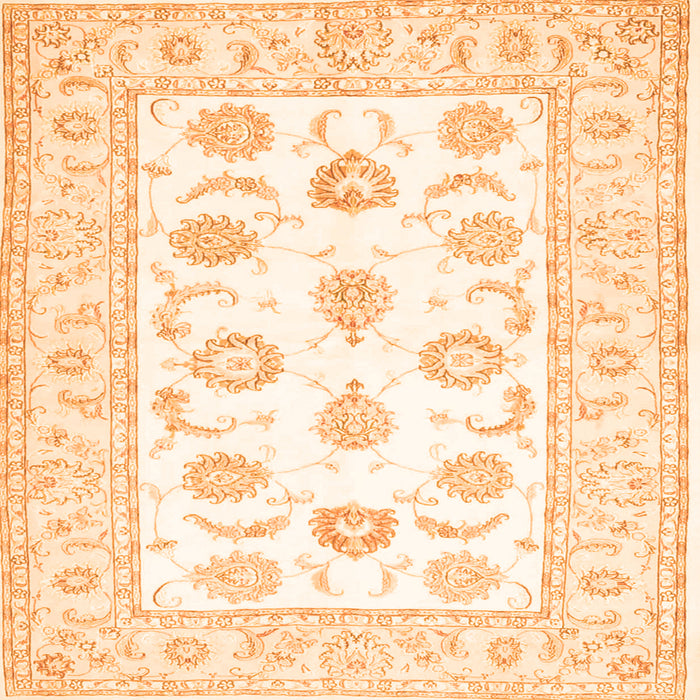 Serging Thickness of Oriental Orange Traditional Rug, tr4654org