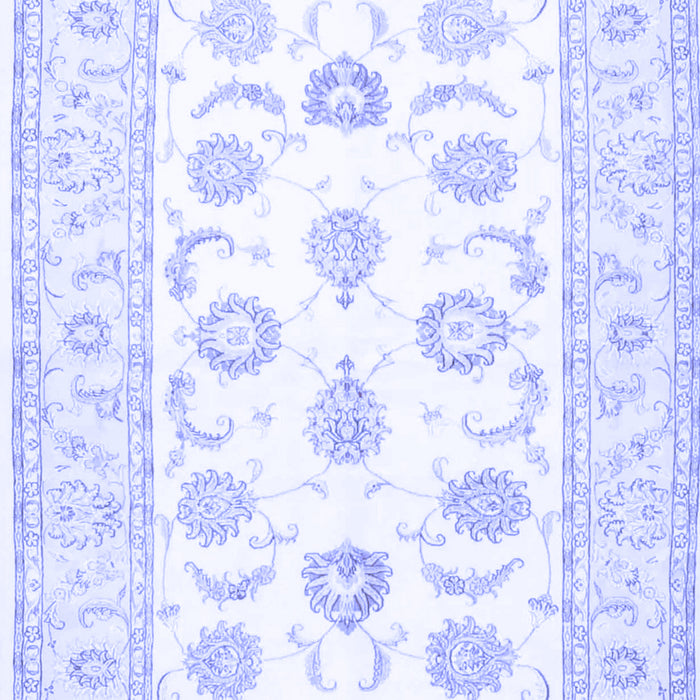 Machine Washable Oriental Blue Traditional Rug, wshtr4654blu