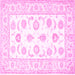 Square Oriental Pink Traditional Rug, tr4654pnk