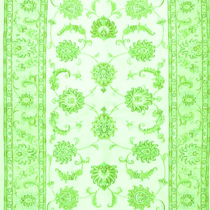 Serging Thickness of Machine Washable Oriental Green Traditional Area Rugs, wshtr4654grn