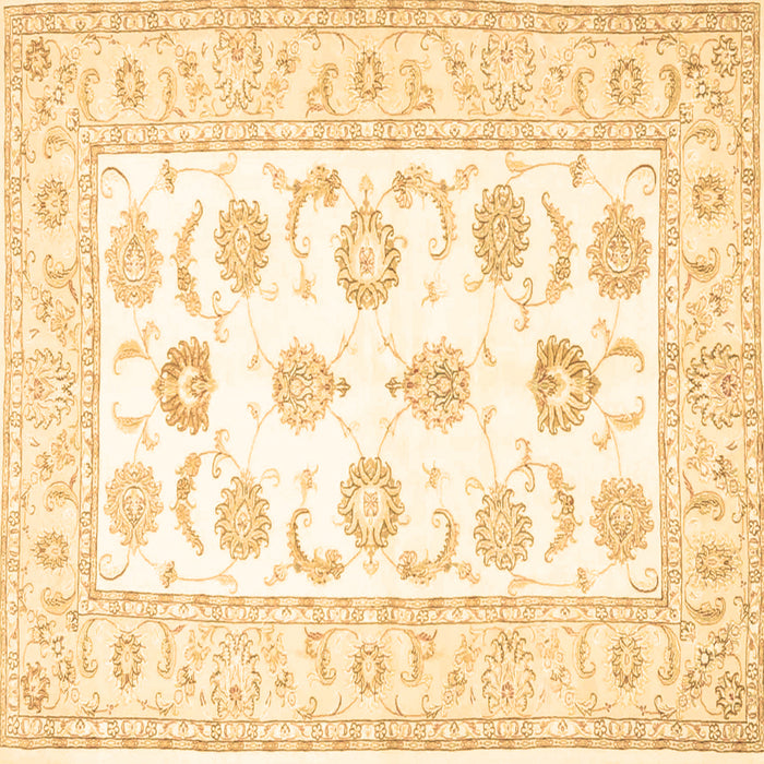 Square Machine Washable Oriental Brown Traditional Rug, wshtr4654brn