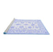 Sideview of Machine Washable Oriental Blue Traditional Rug, wshtr4654blu