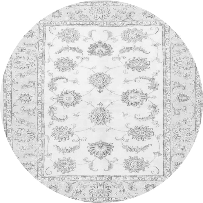 Square Oriental Gray Traditional Rug, tr4654gry